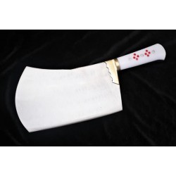 9.5" Professional Handmade Heavy Duty Meat Cleaver | High Carbon Steel Bone Crusher | 1.25kg Butcher Cleaver with Acrylic & Brass Handle