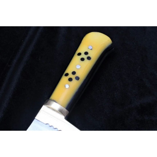 9.5" Professional Handmade Heavy Duty Meat Cleaver | High Carbon Steel Bone Crusher | 1.25kg Butcher Cleaver with Acrylic & Brass Handle