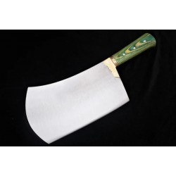 Professional Handmade Heavy Duty Meat Cleaver | High Carbon Steel Bone Crusher | 1.25kg Butcher Cleaver with Color Wood & Brass Handle