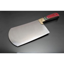 EXCELLENT CUTLERS 1kg Heavy-Duty Stainless Steel Bullnose Cleaver – Professional Mutton & Bone Chopper with Multi-Color Handle & Solid Brass Bolster