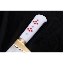 Handmade Heavy Duty Butcher Cleaver | 1kg High Carbon Steel Meat & Bone Cleaver | Premium Acrylic & Brass Handle | Professional Poultry & Beef Chopper