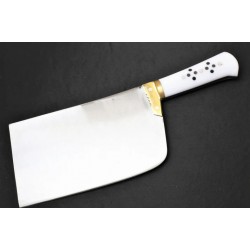 M. Sami & M. Kaleem Heavy Bone Cutter – 1 KG High Carbon Steel Blade with Acrylic Handle & Brass Bolster