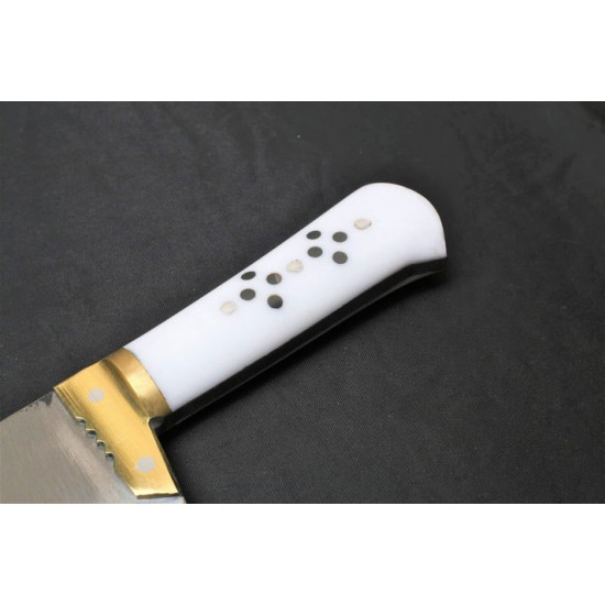 M. Sami & M. Kaleem Heavy Bone Cutter – 1 KG High Carbon Steel Blade with Acrylic Handle & Brass Bolster