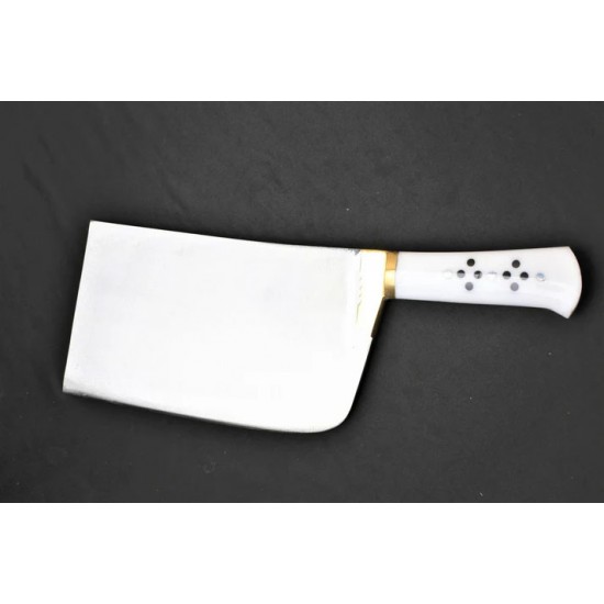 M. Sami & M. Kaleem Heavy Bone Cutter – 1 KG High Carbon Steel Blade with Acrylic Handle & Brass Bolster