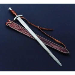 Custom Handmade beautiful 36 inches  sting double edge Damascus steel sword