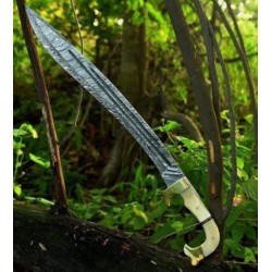 Custom Handmade 30.00 inches Damascus Steel Blade Survival Kopis Sword