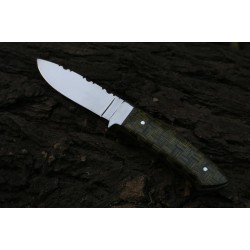 Hunting Dagger — J2 Steel · Chess wood Handle · 6-Gauge · Engraved Blade with Leather Sheath (9")