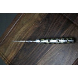 Hunting Dagger — J2 Steel · Chess wood Handle · 6-Gauge · Engraved Blade with Leather Sheath (9")