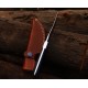 Dual-Tone Copper Damascus Folding Knife with Leather Cover