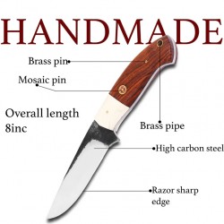 Handmed High Carbon Steel Hunting Knife – Premium 8-Inch Blade 