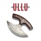 Premium Hand-Forged Damascus Steel Ulu Knife/ Pizza Cutter with Leather Cover