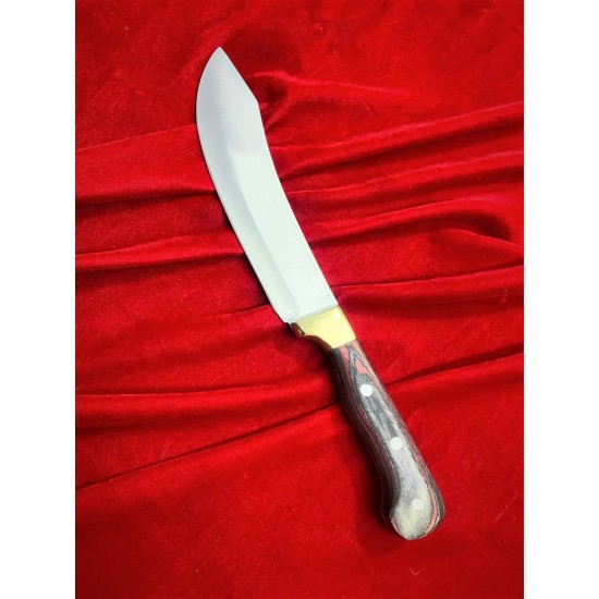 Excellent Cutlers Premium 7-Inch Blade Turkish Knife | 12C27 Stainless Steel | Color Wood Handle & Brass Bolster