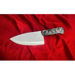 Excellent Skinner Knife In J2 Stainless Steel , vibrant mandala-inspired mosaic pattern