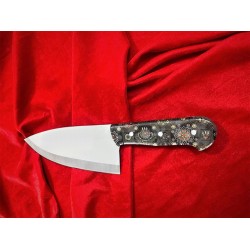 Excellent Skinner Knife In J2 Stainless Steel , vibrant mandala-inspired mosaic pattern
