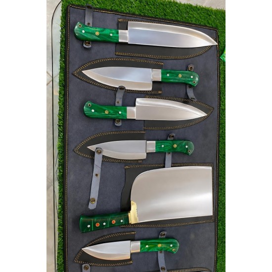 Custom Handmade CHEF SET   Blade Length 10 inchs Handle Length 5 inchs