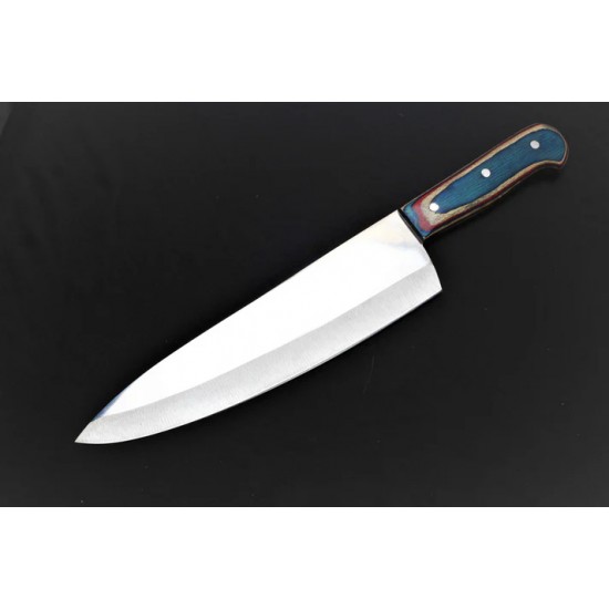 Classic 007 Knife – 12C27 Stainless Steel Blade with Colored Wood Handle (9.5” Blade)
