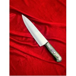 Excellent Cutlers & Knives 10" J2 Steel Slaughter & Chef Knife - Multi-Color Pakka Wood Handle - Razor Sharp Professional Butcher Blade