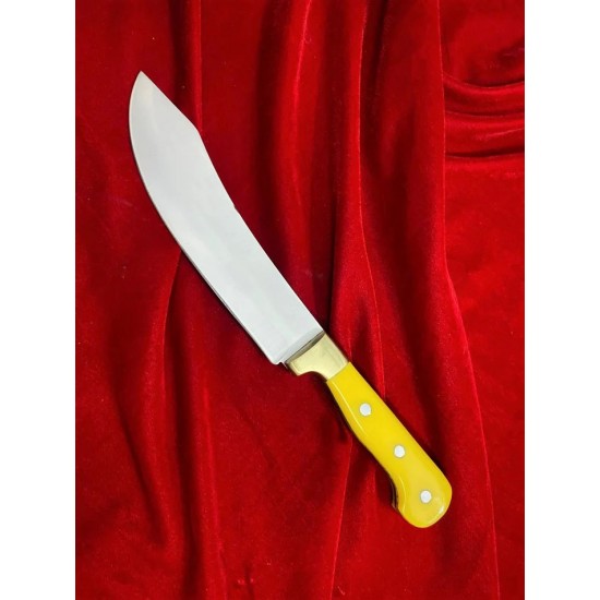 Excellent Cutlers Premium 7-Inch blade Turkish Knife | 12C27 Stainless Steel | Acrylic Handle & Brass Bolster