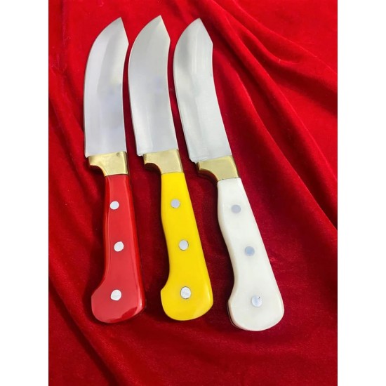 Excellent Cutlers Premium 7-Inch blade Turkish Knife | 12C27 Stainless Steel | Acrylic Handle & Brass Bolster