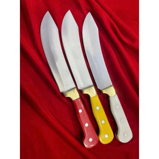 Excellent Cutlers Premium 7-Inch blade Turkish Knife | 12C27 Stainless Steel | Acrylic Handle & Brass Bolster