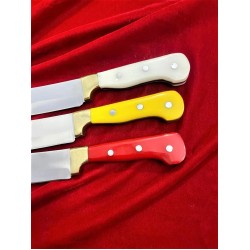 Excellent Cutlers Premium 7-Inch blade Turkish Knife | 12C27 Stainless Steel | Acrylic Handle & Brass Bolster
